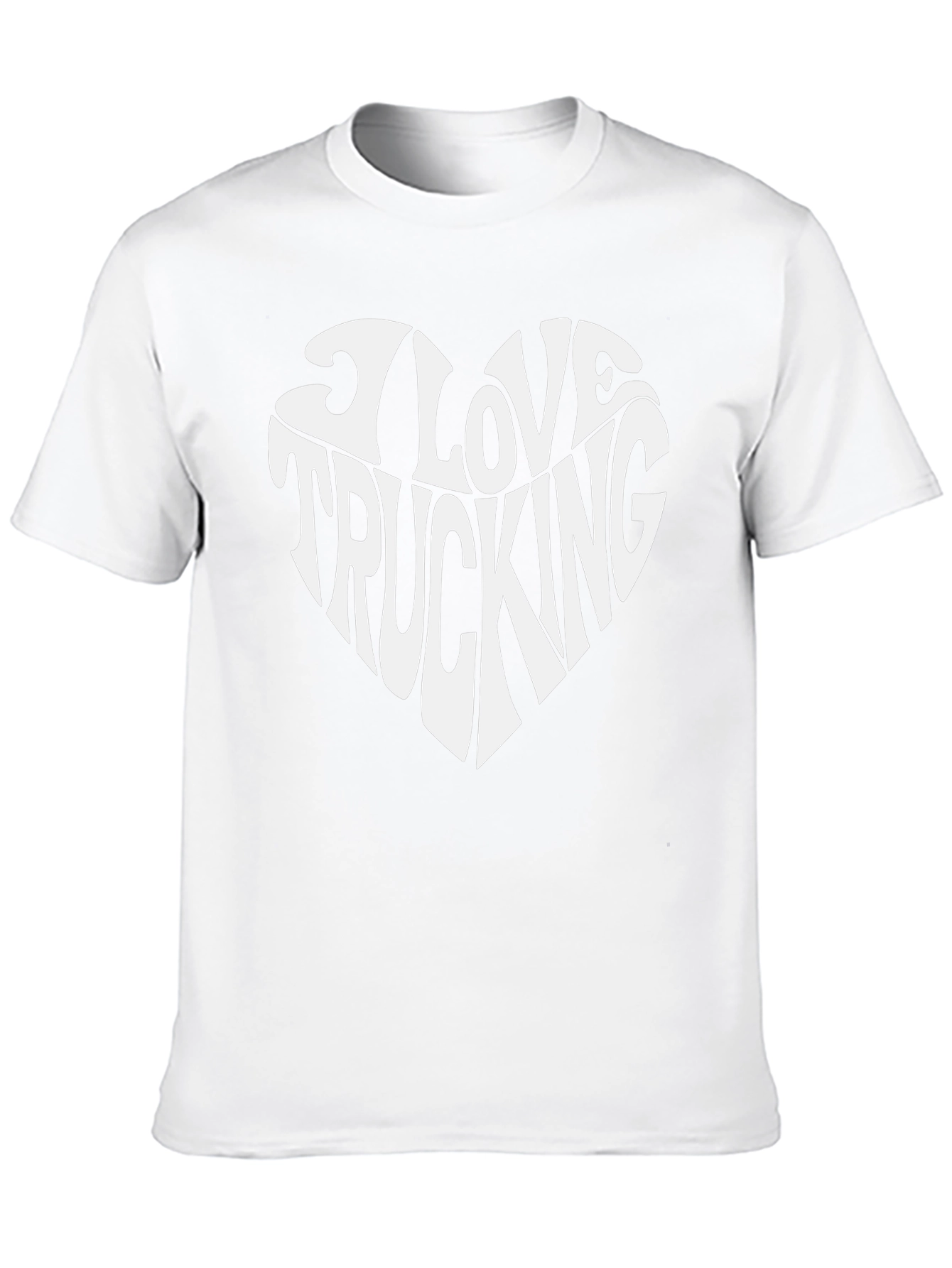 I Love Trucking Heart Graphic T-Shirt - Black Cotton