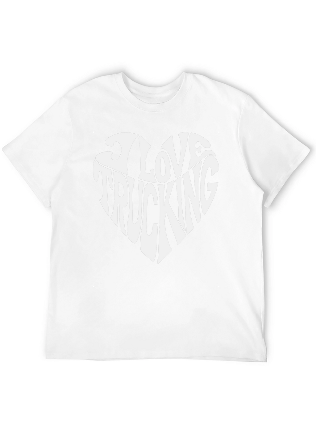 I Love Trucking Heart Graphic T-Shirt - Black Cotton