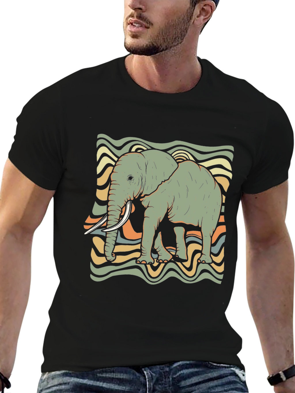 Retro Elephant Graphic Tee - Unisex