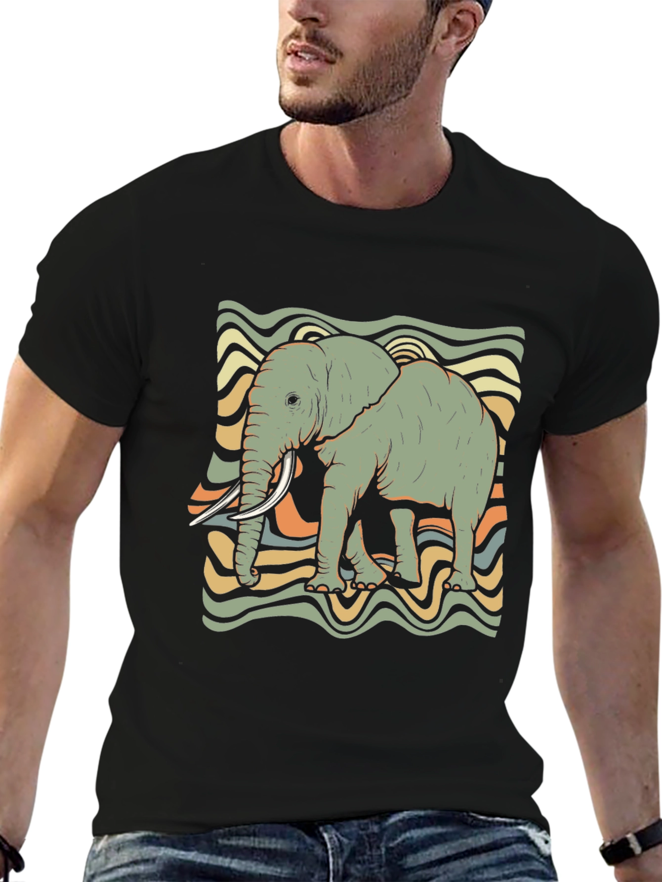 Retro Elephant Graphic Tee - Unisex