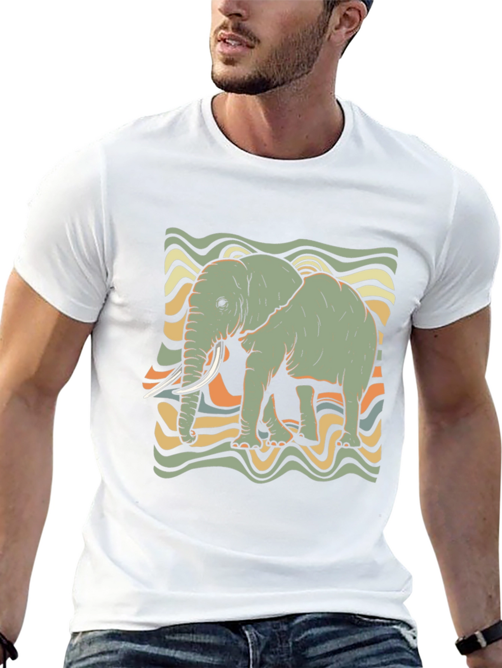 Retro Elephant Graphic Tee - Unisex