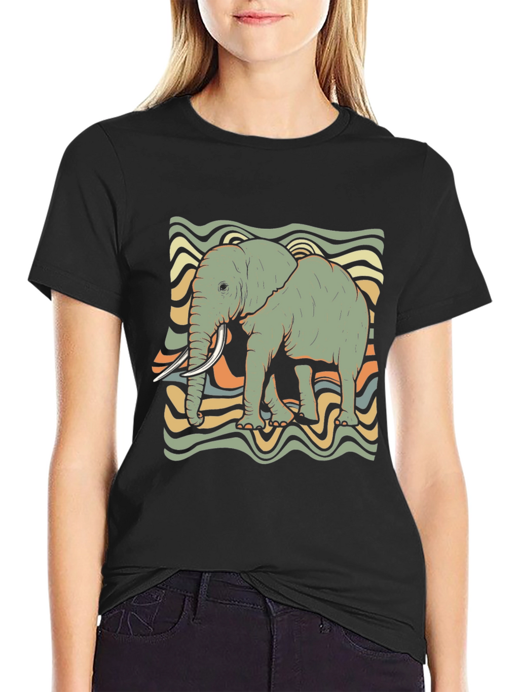 Retro Elephant Graphic Tee - Unisex