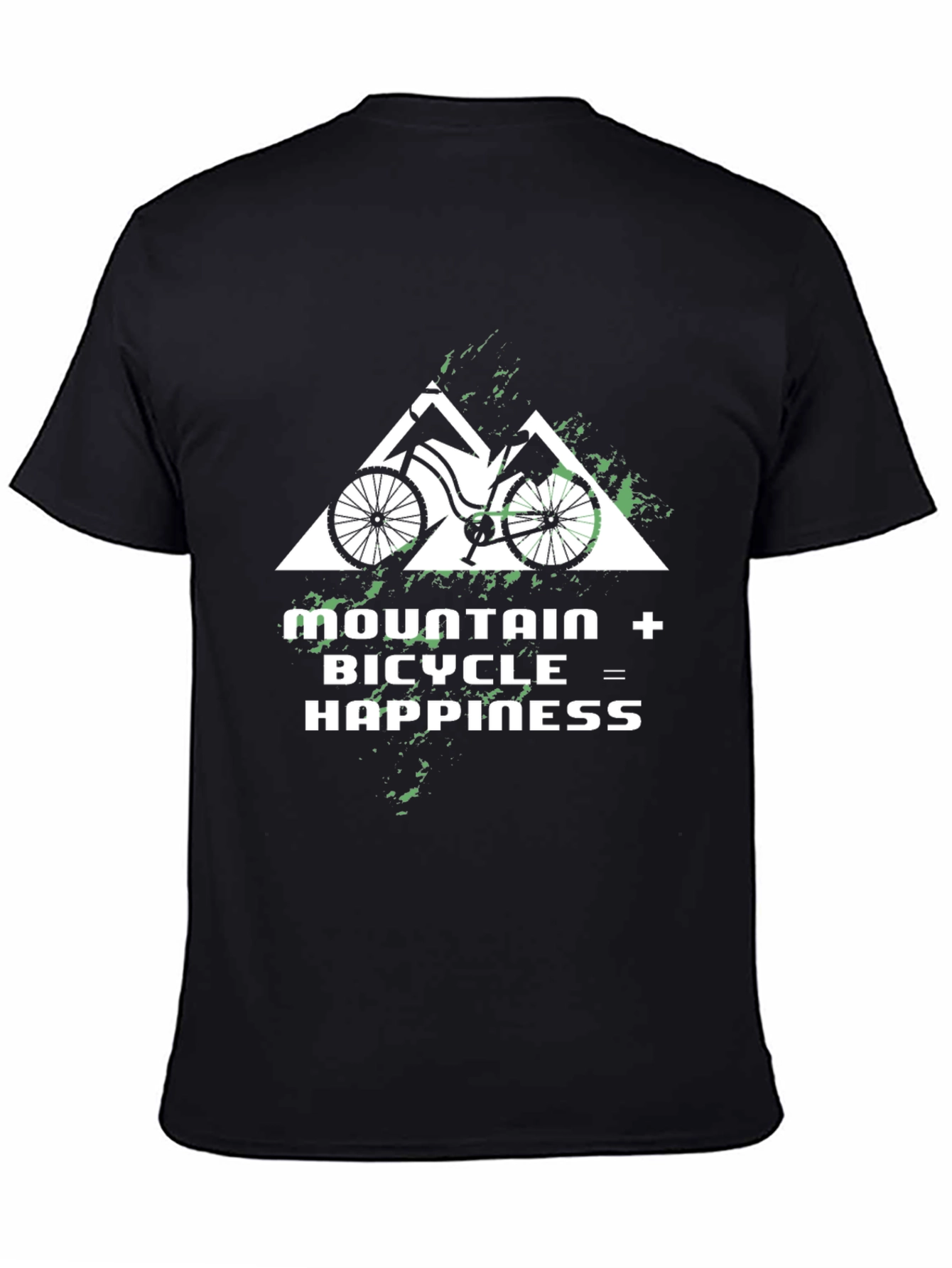 Mountain Bicycle Happiness Graphic Tee - Black