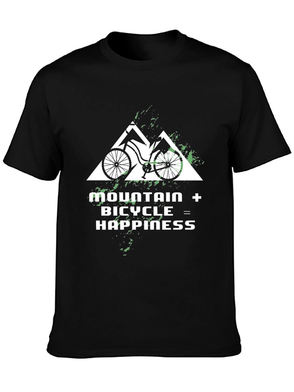 Mountain Bicycle Happiness Graphic Tee - Black