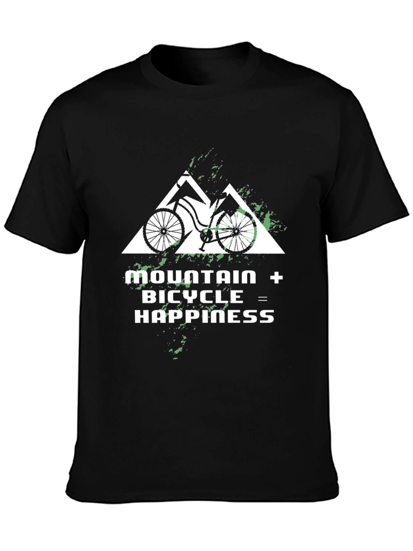 Mountain Bicycle Happiness Graphic Tee - Black