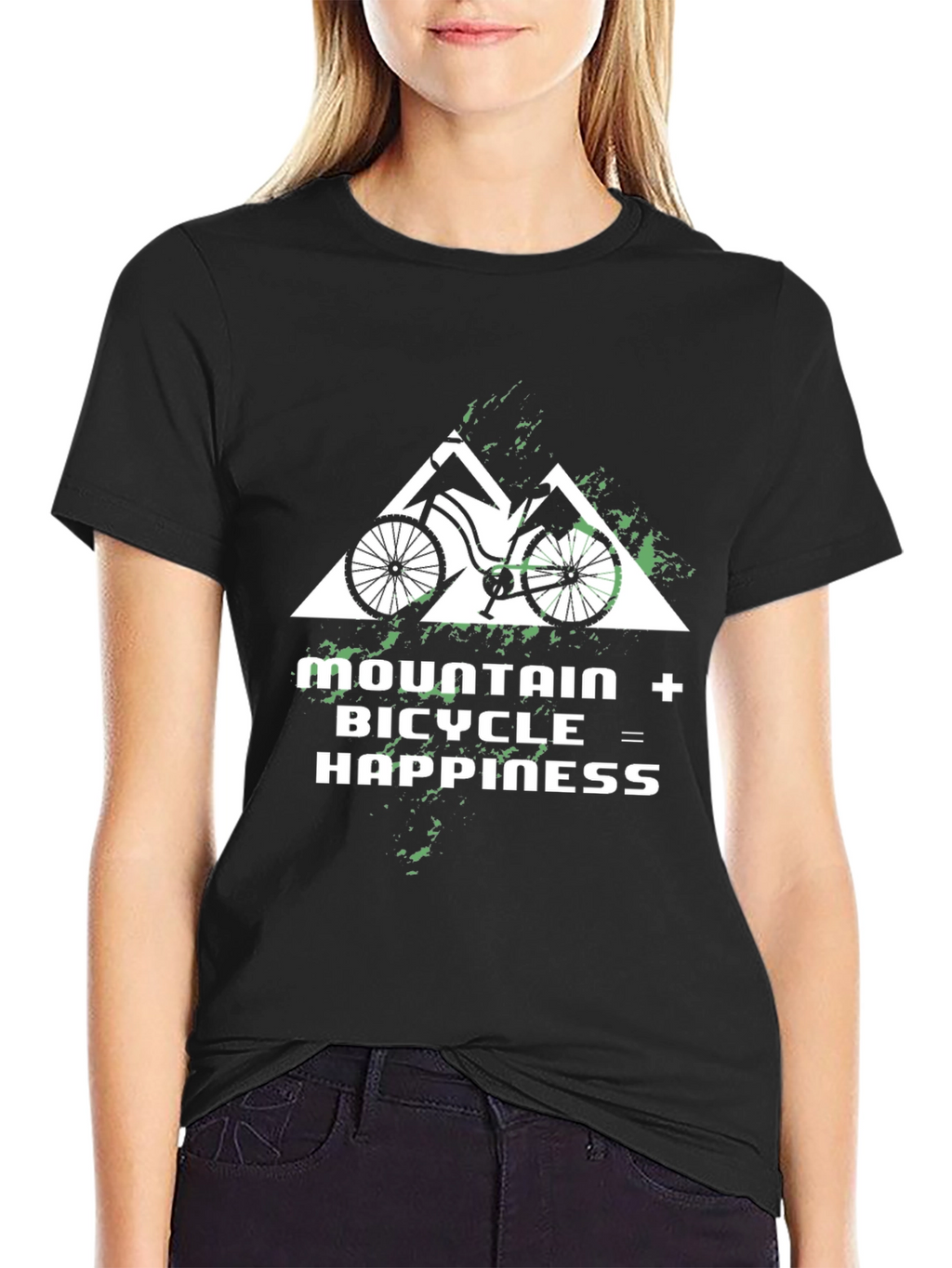 Mountain Bicycle Happiness Graphic Tee - Black