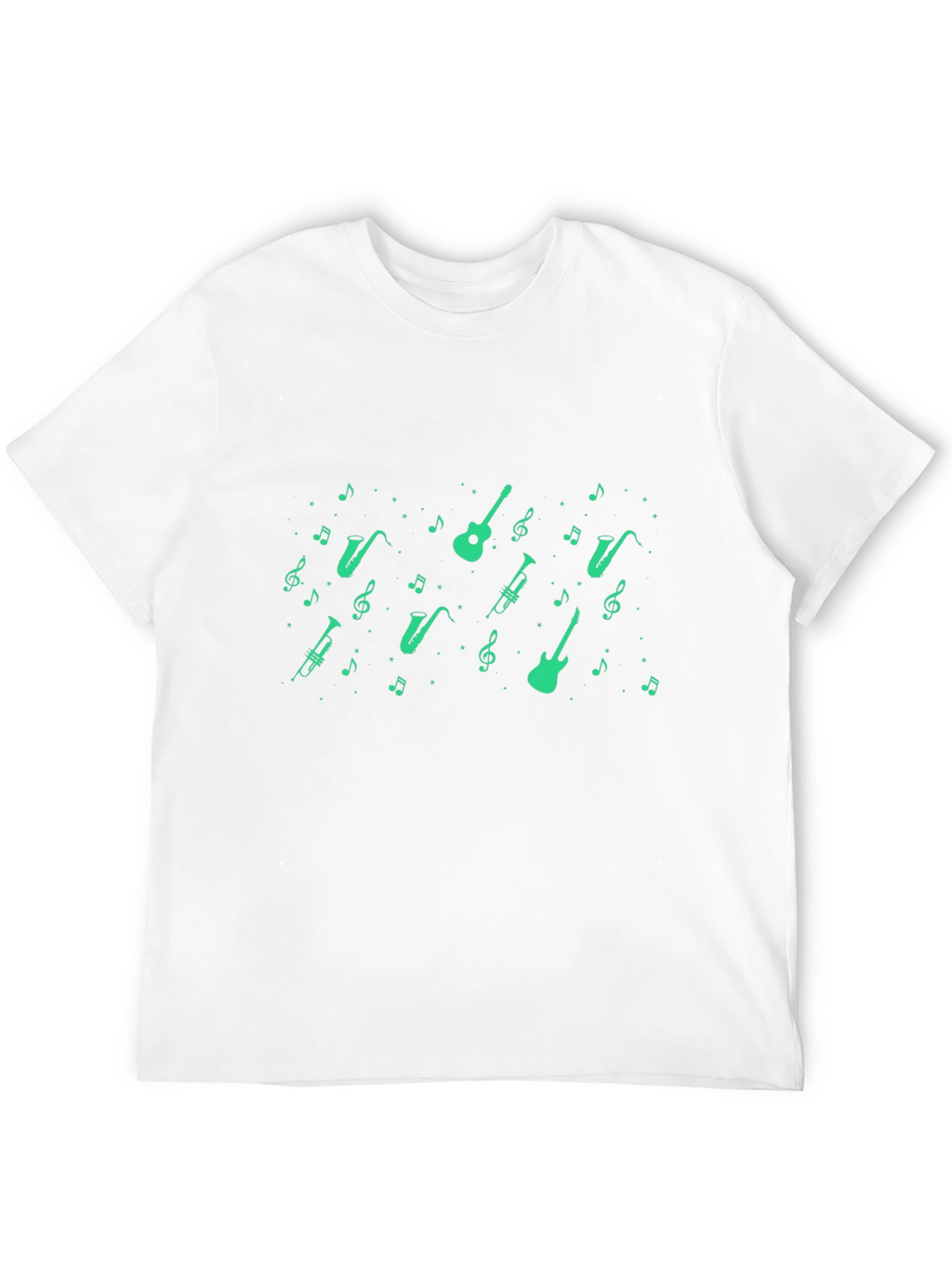 Musical Instrument Print Black T-Shirt