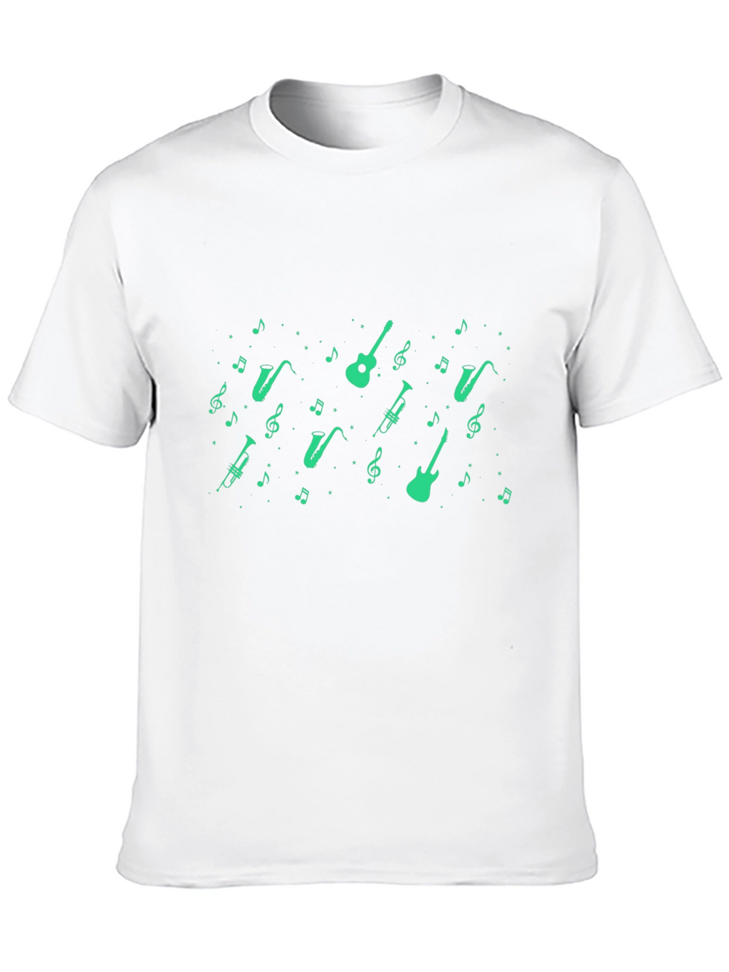 Musical Instrument Print Black T-Shirt