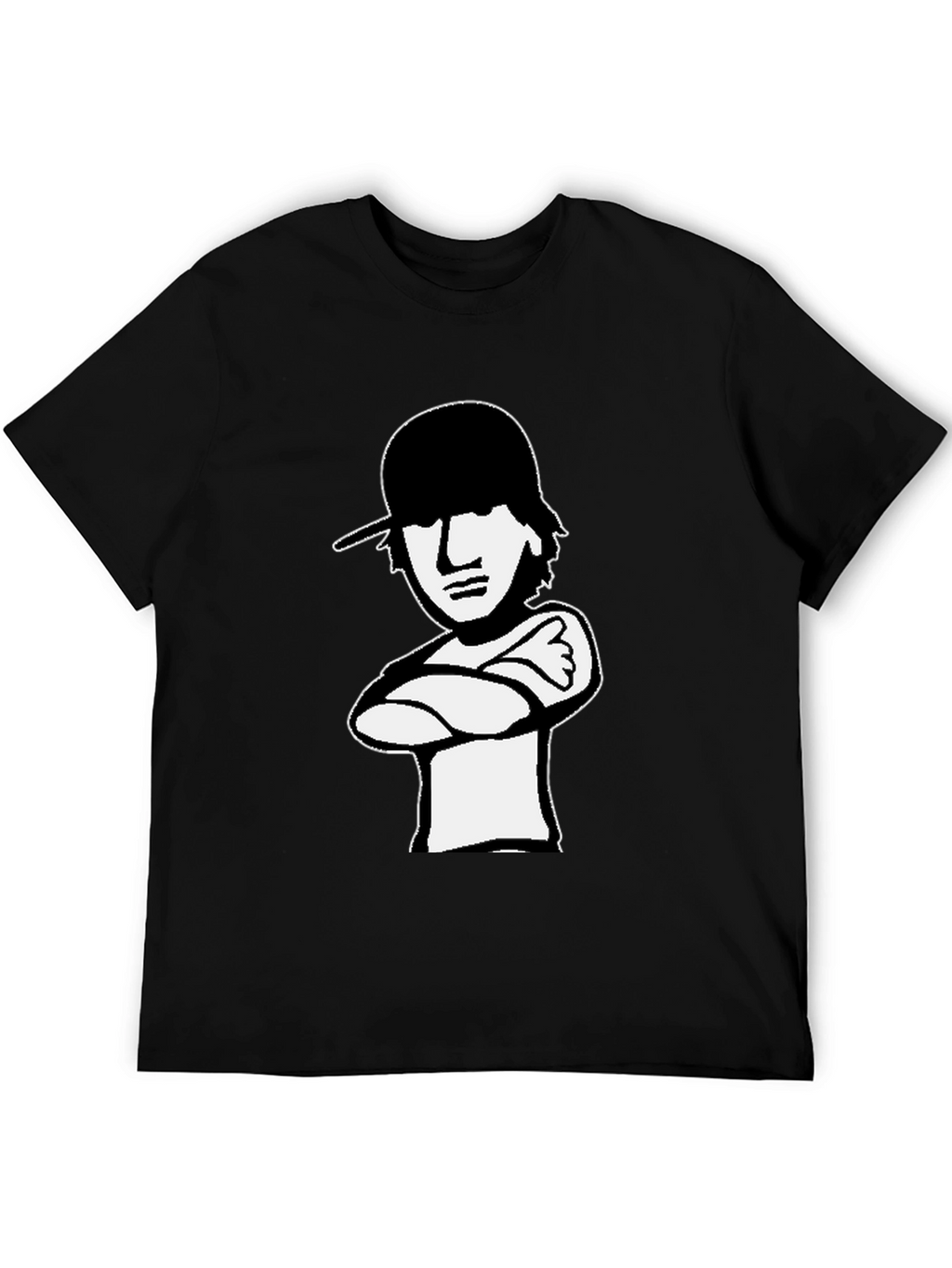 Cool Cartoon Graphic Tee - Black Cotton Shirt