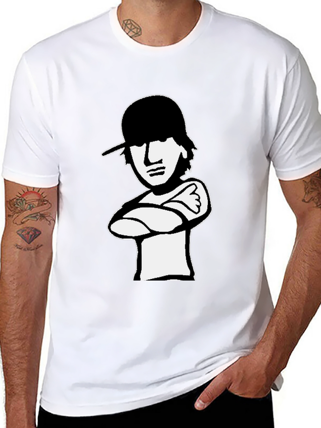 Cool Cartoon Graphic Tee - Black Cotton Shirt
