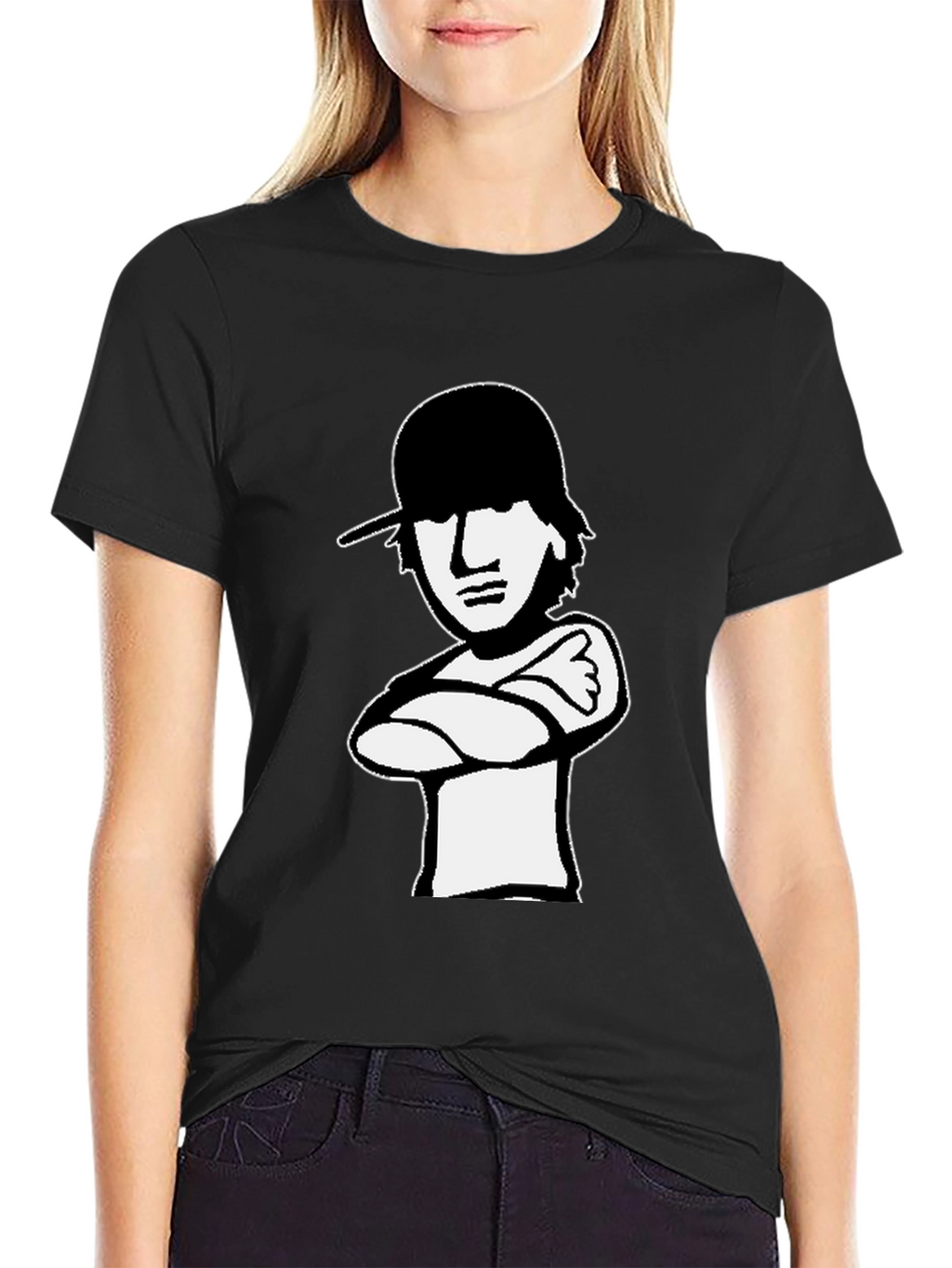 Cool Cartoon Graphic Tee - Black Cotton Shirt