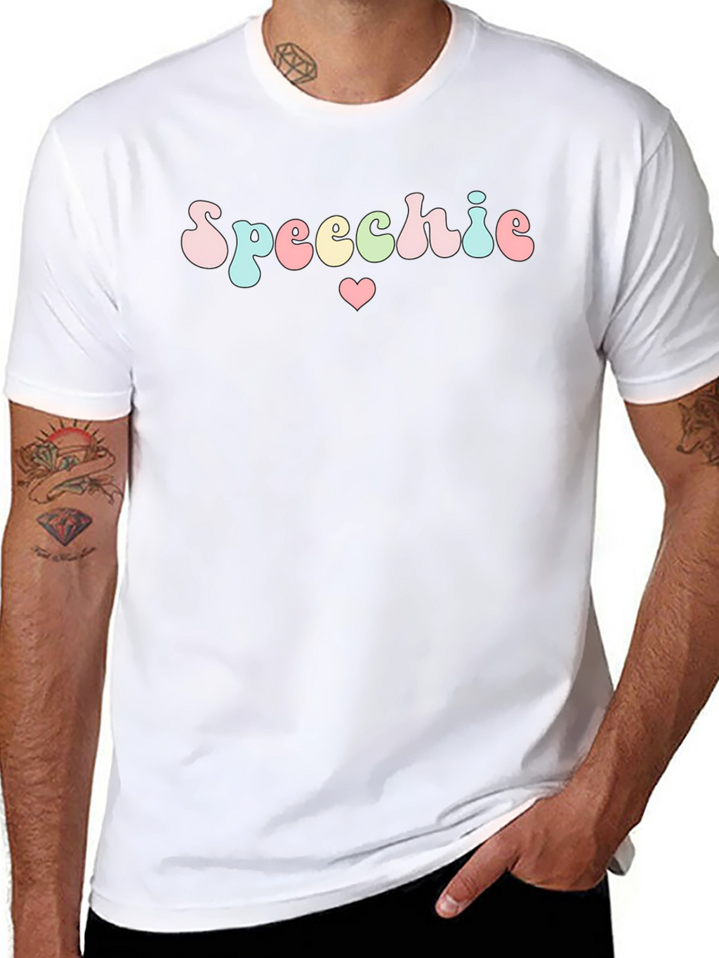 Speechie Heart Graphic Black T-Shirt