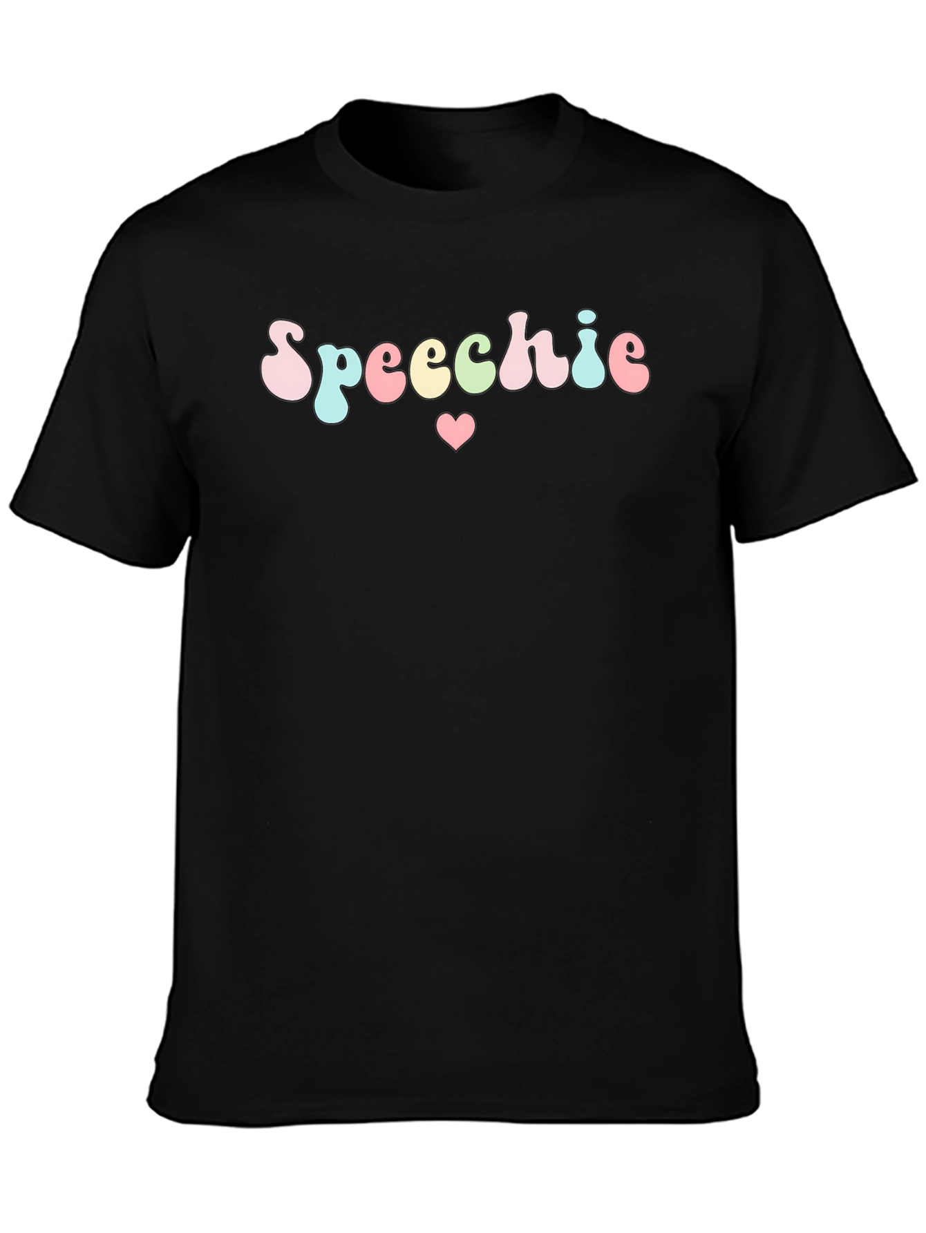 Speechie Heart Graphic Black T-Shirt