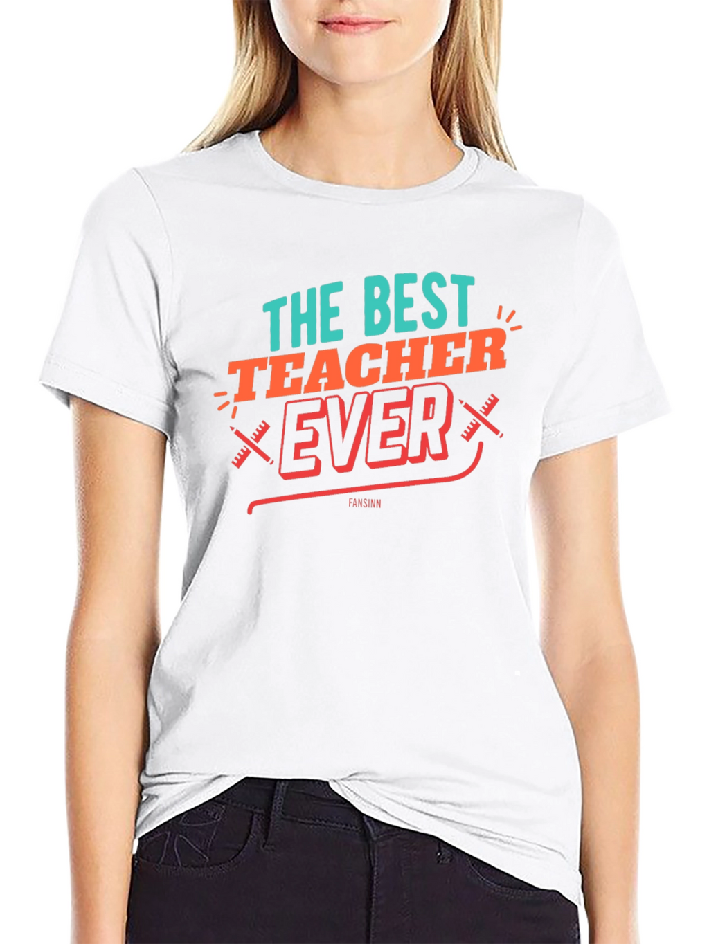 Best Teacher Ever Graphic Tee - Black