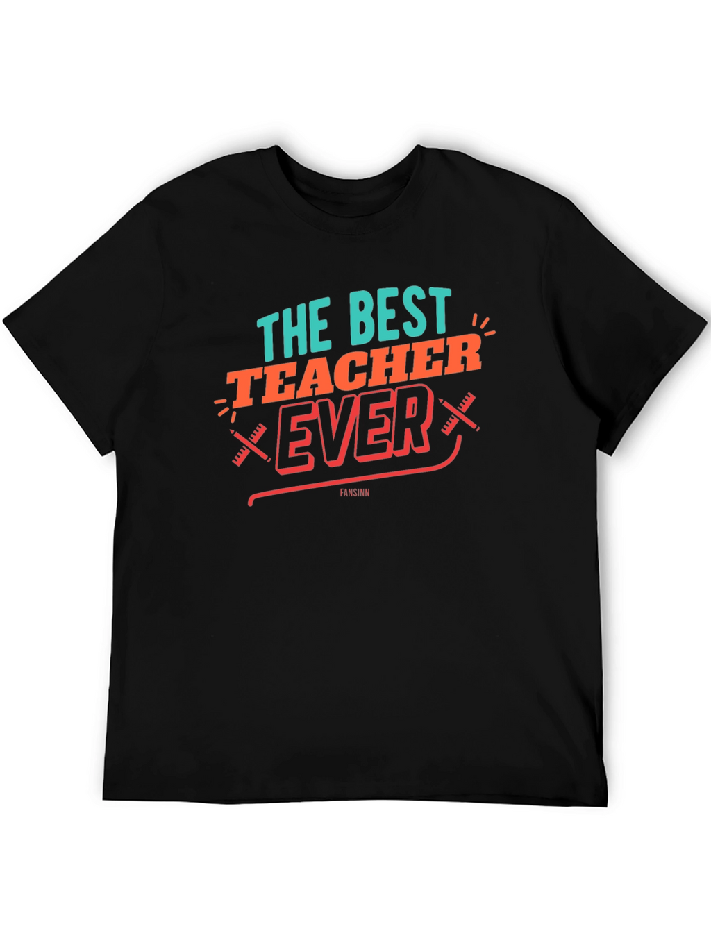 Best Teacher Ever Graphic Tee - Black