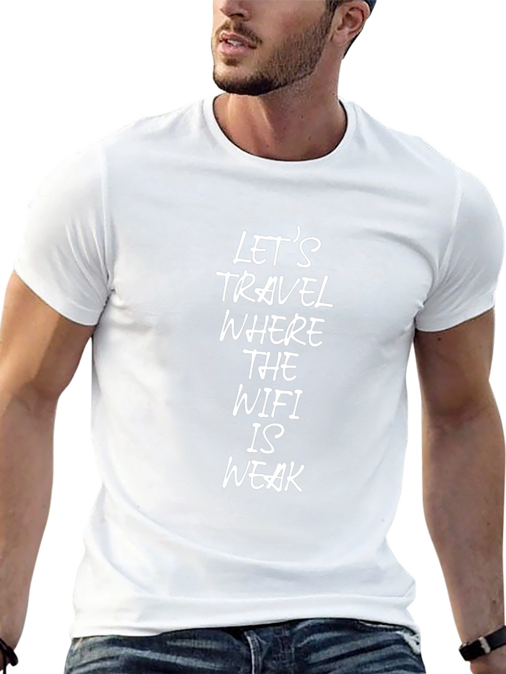 Travel Where The WiFi is Weak Black T-Shirt