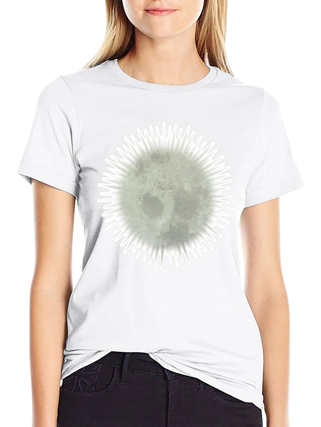Moonburst Graphic Tee - Stylish Black Cotton T-Shirt