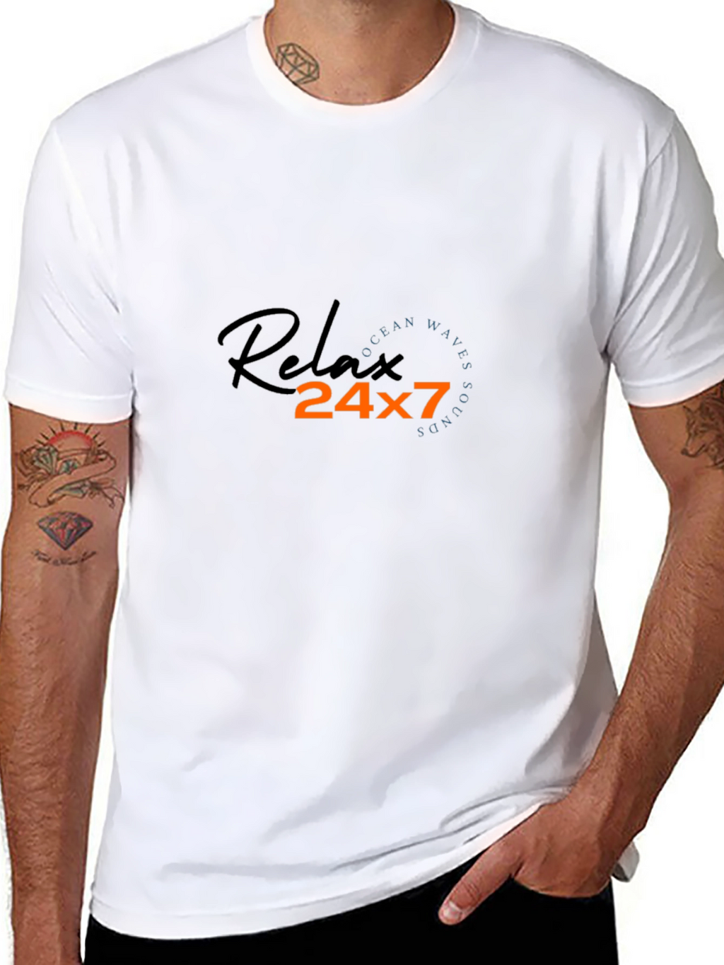 Relax 24x7 Graphic Black T-Shirt