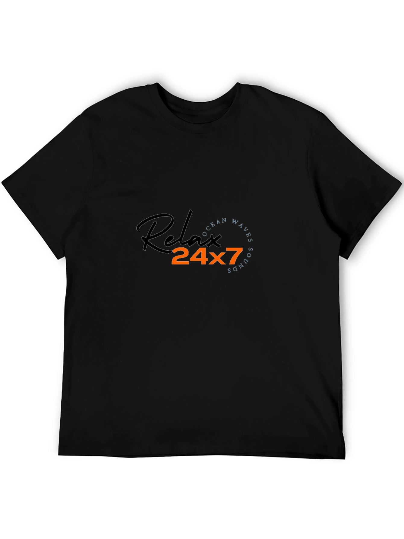Relax 24x7 Graphic Black T-Shirt