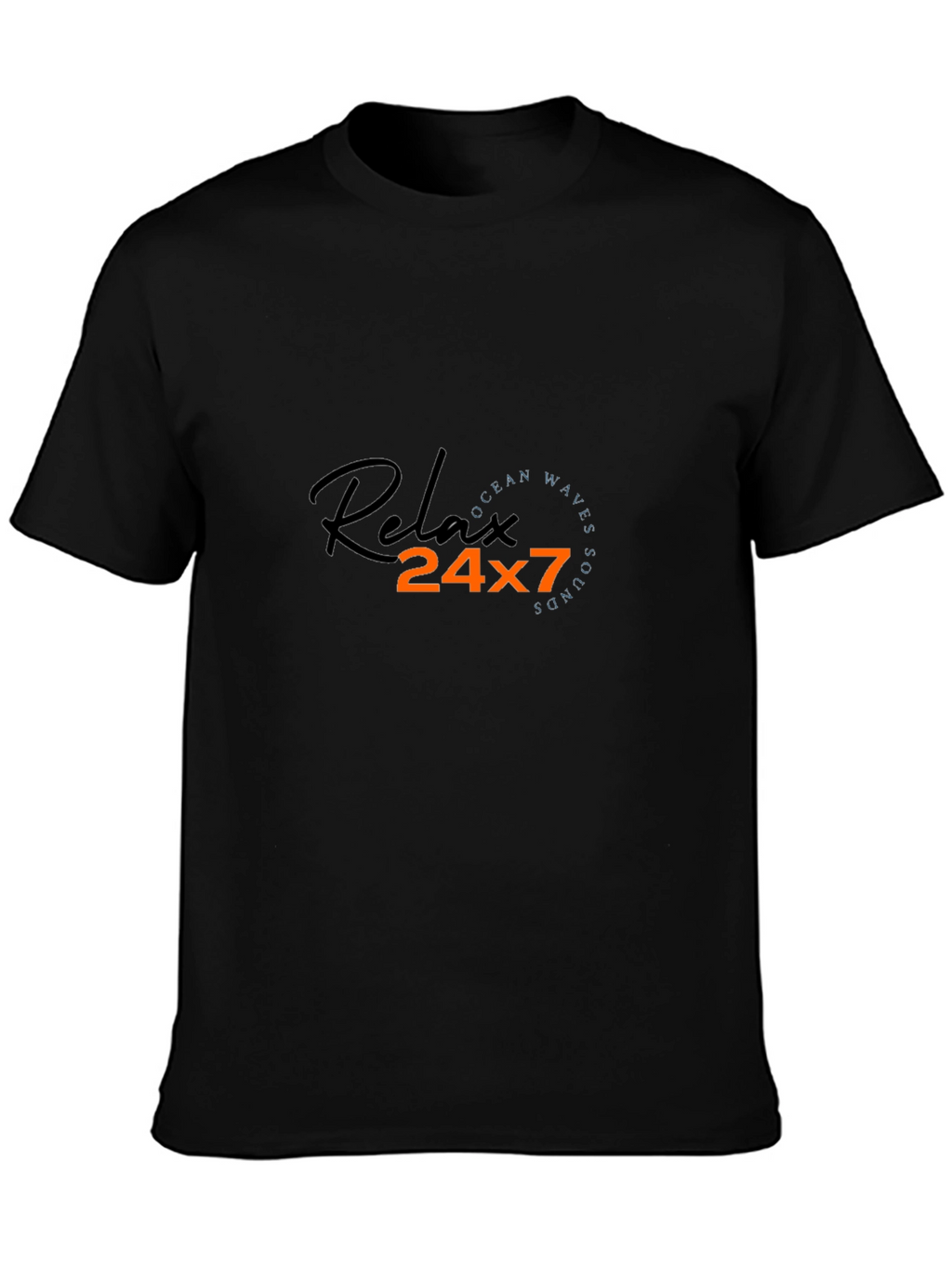Relax 24x7 Graphic Black T-Shirt