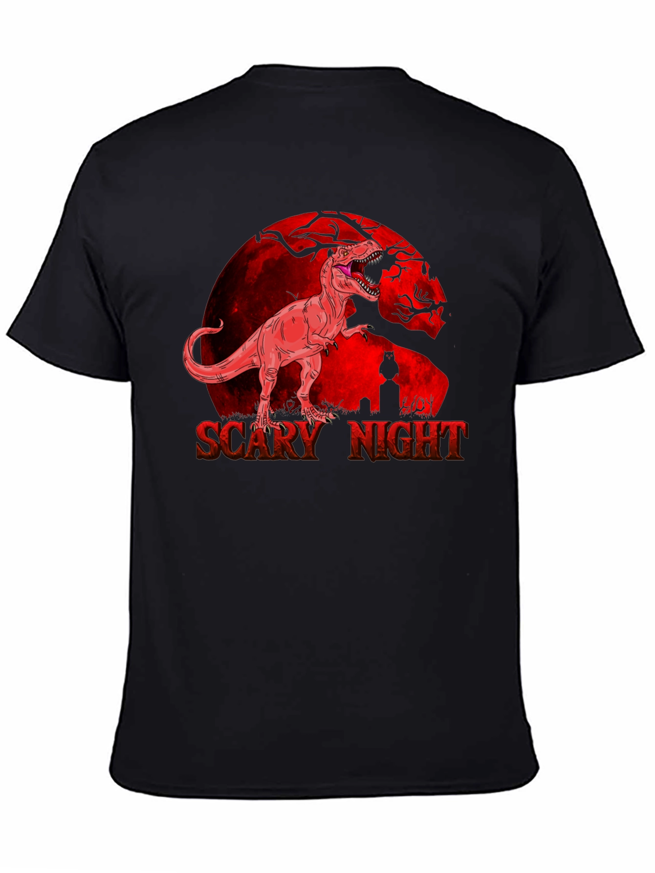 Scary Night T-Rex Graphic Tee - Halloween Ready!