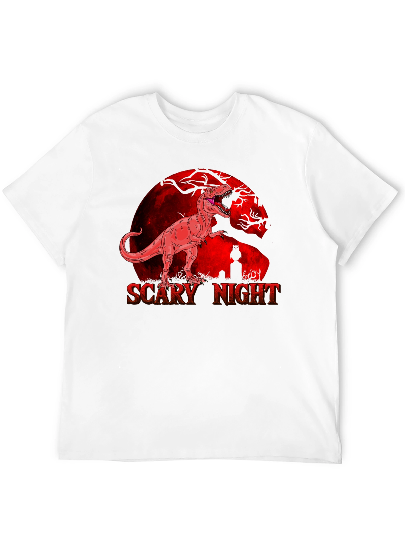 Scary Night T-Rex Graphic Tee - Halloween Ready!
