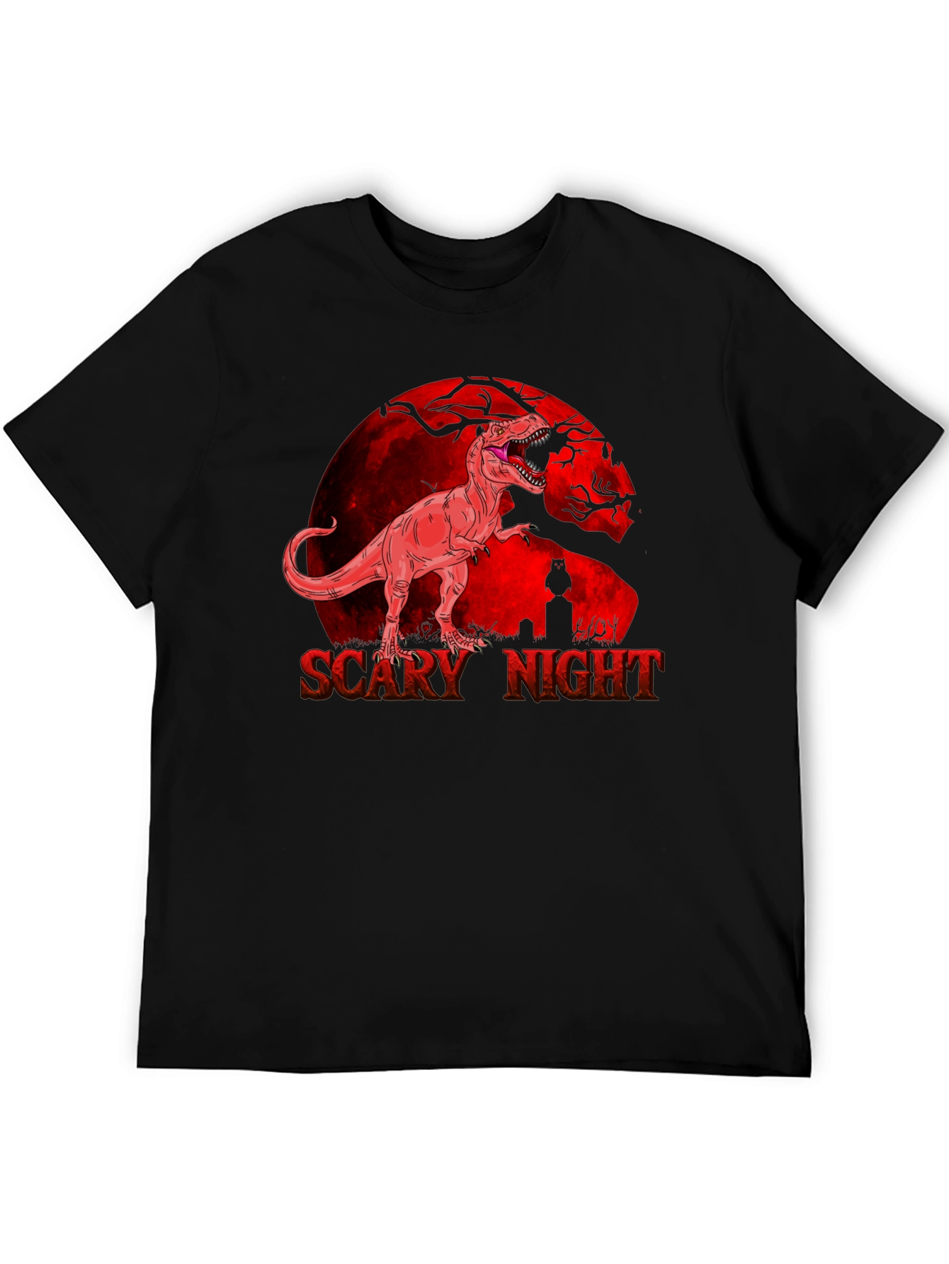 Scary Night T-Rex Graphic Tee - Halloween Ready!