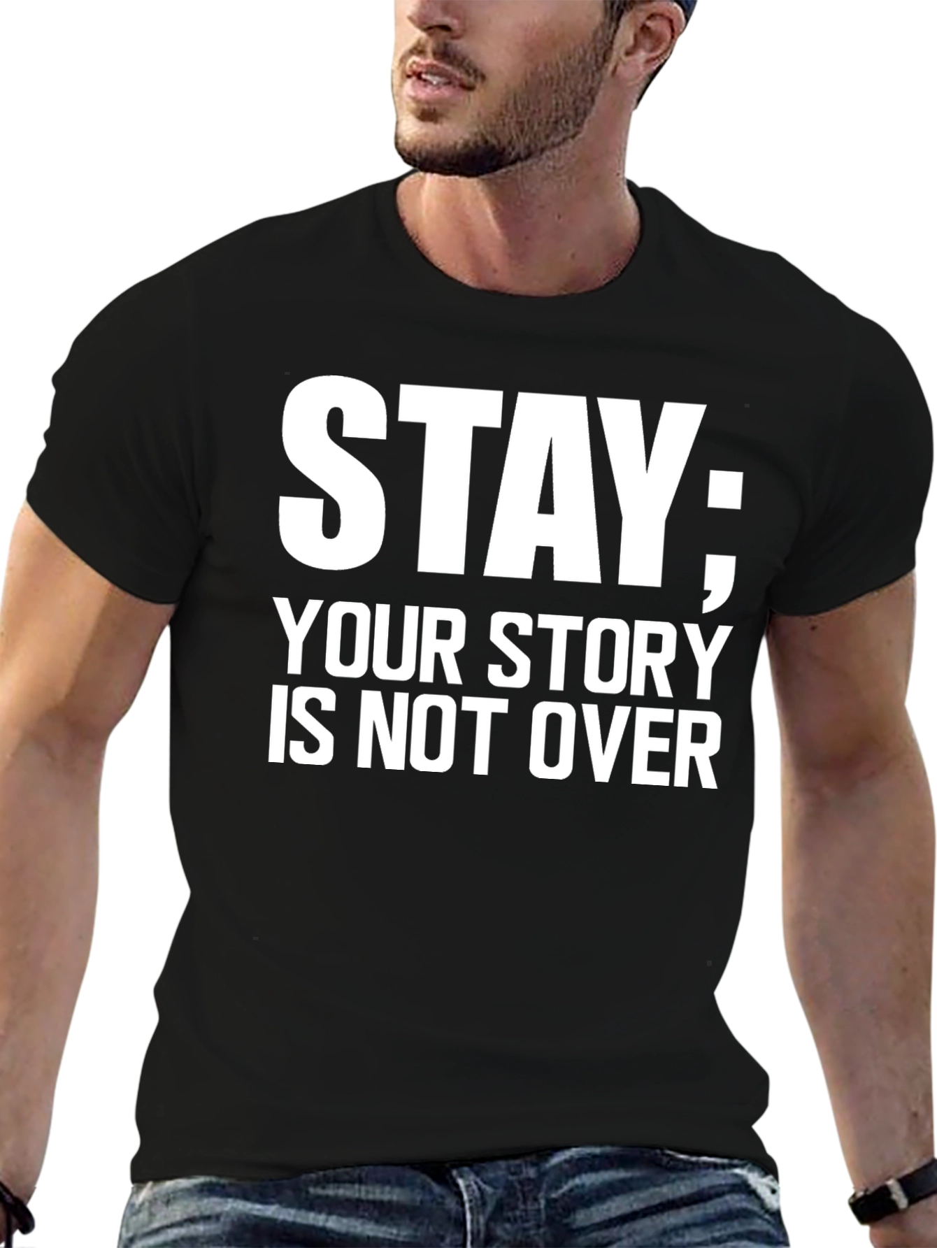 Stay Your Story Tee - Motivational Message Black T-Shirt