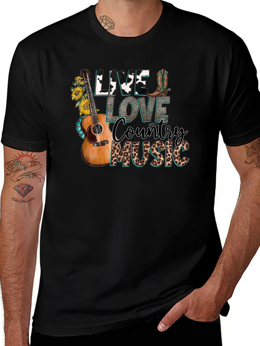 Country Music Graphic Tee - Live Love Music