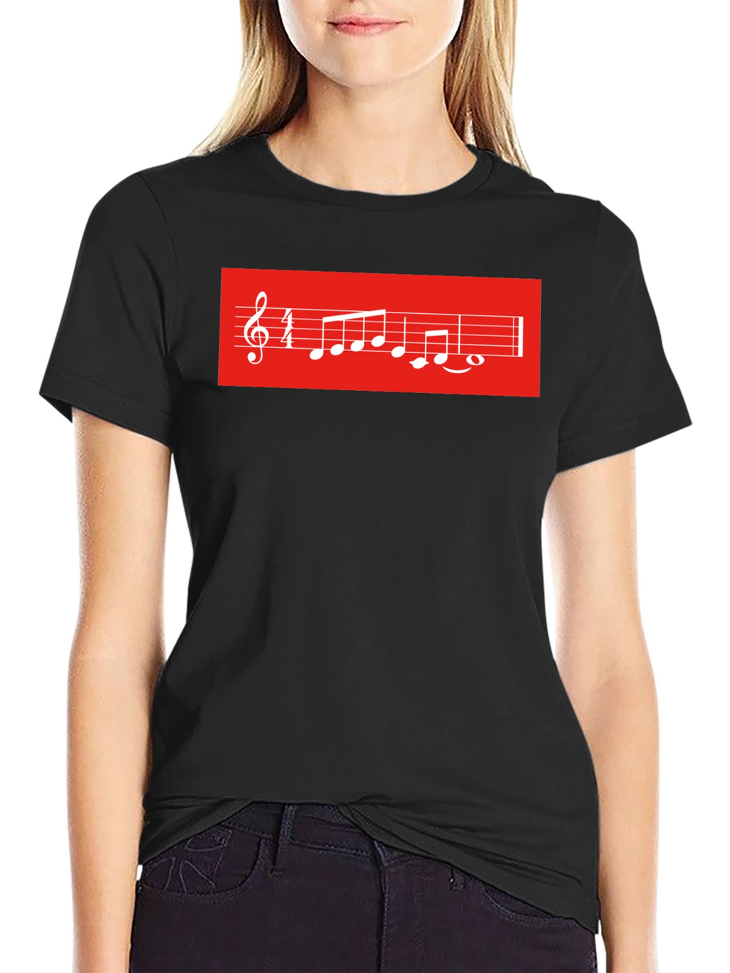 Musical Score Graphic Tee - Black