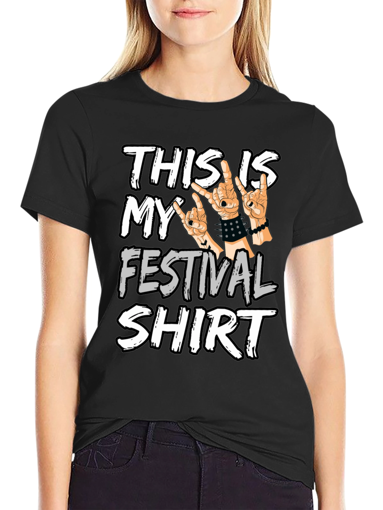 Festival Shirt: This is My Festival Shirt Rock On Hands