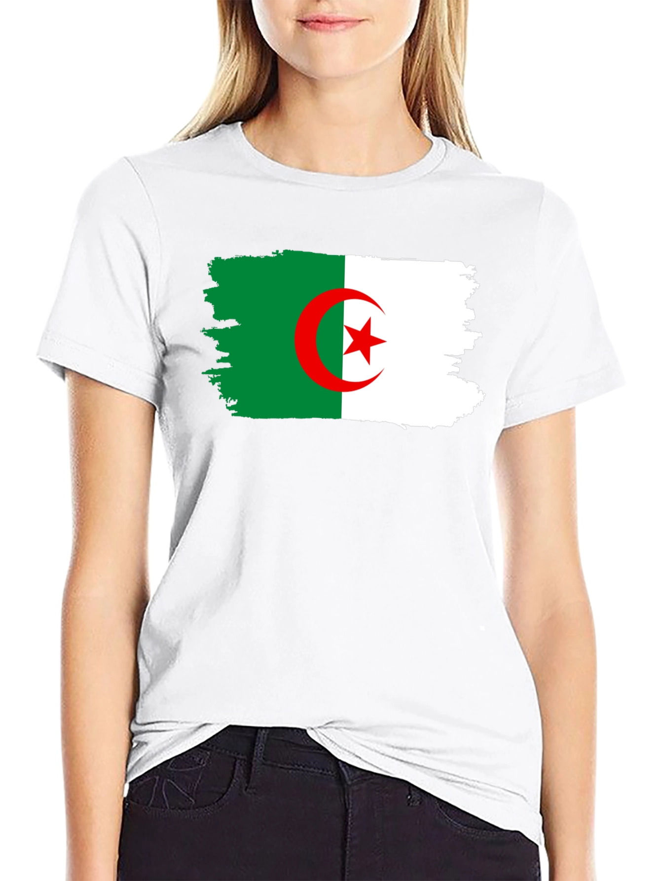 Algeria Flag T-Shirt - Black Cotton Tee