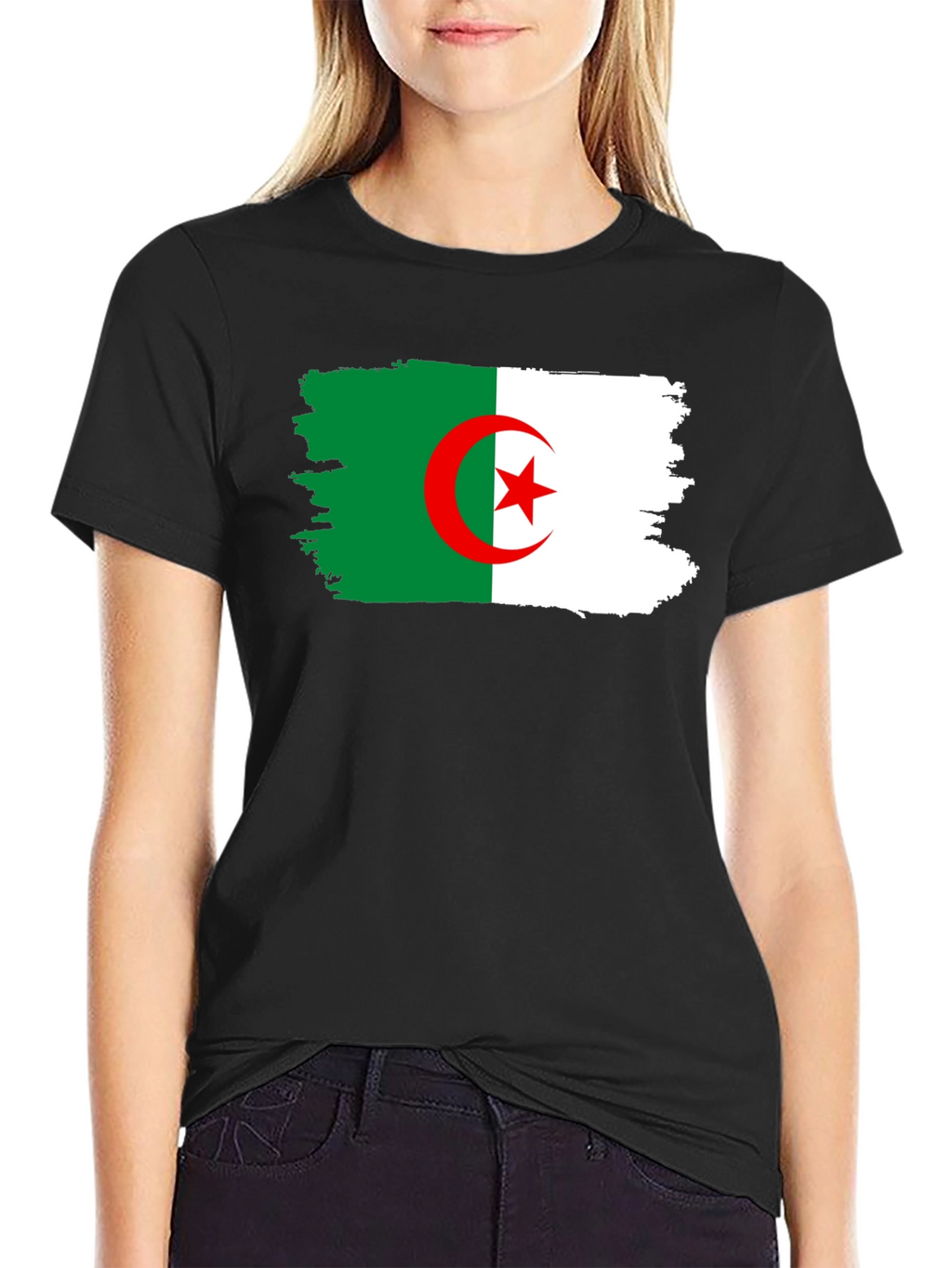 Algeria Flag T-Shirt - Black Cotton Tee