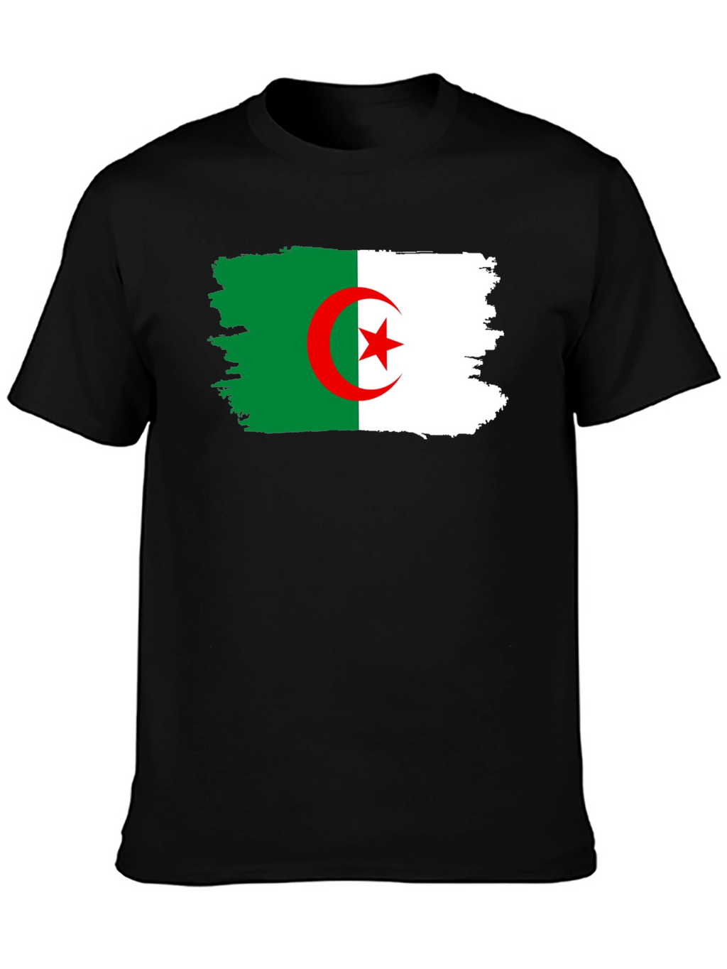 Algeria Flag T-Shirt - Black Cotton Tee