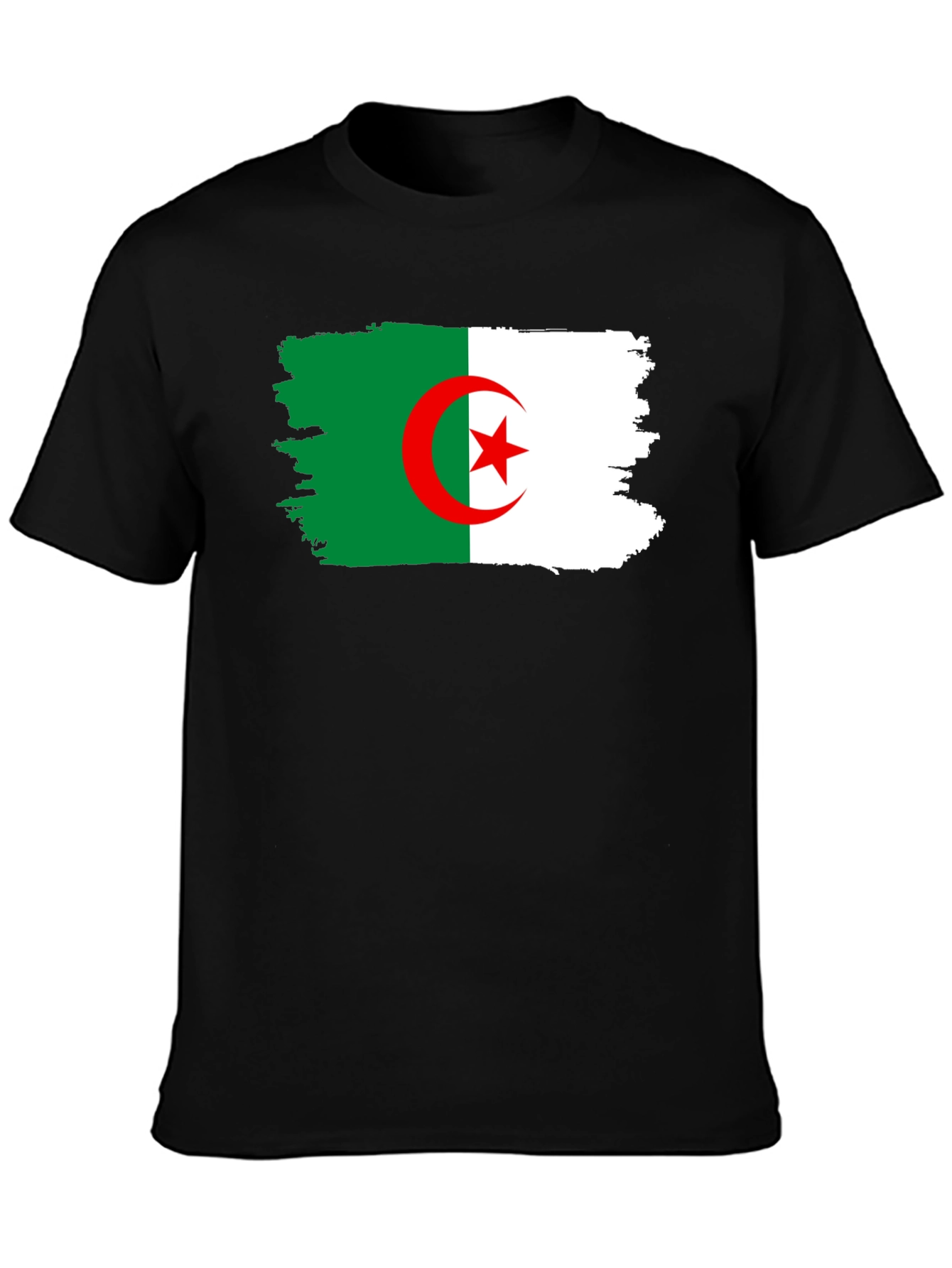 Algeria Flag T-Shirt - Black Cotton Tee