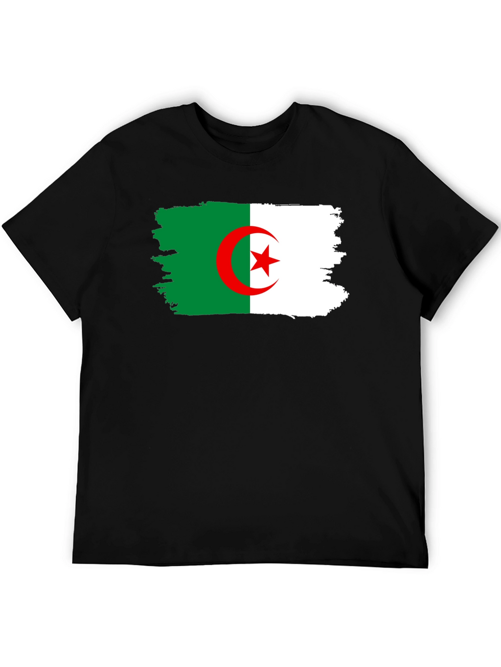 Algeria Flag T-Shirt - Black Cotton Tee