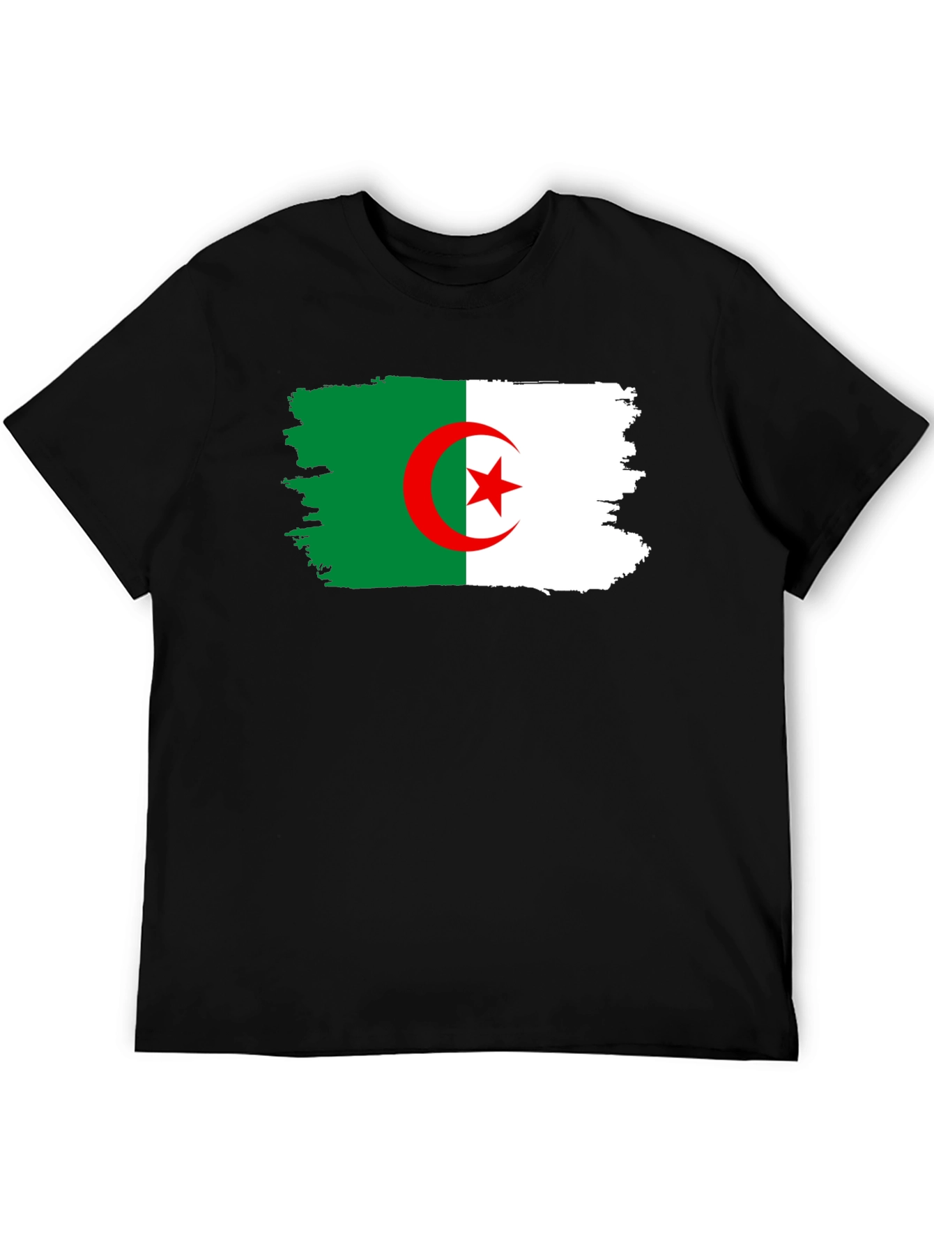 Algeria Flag T-Shirt - Black Cotton Tee