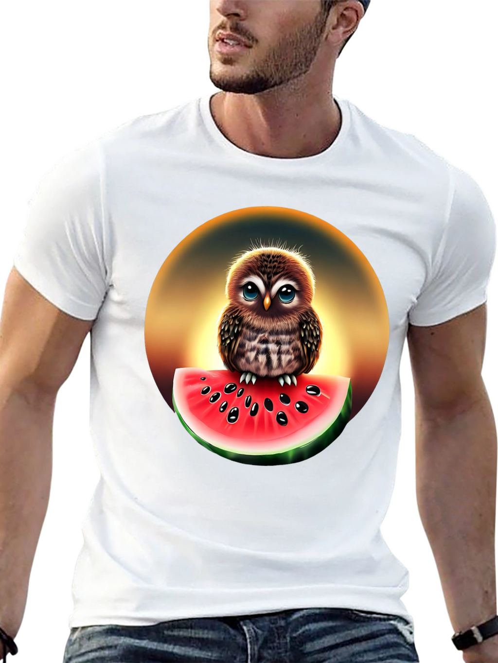 Owl Watermelon Graphic T-Shirt - Unisex