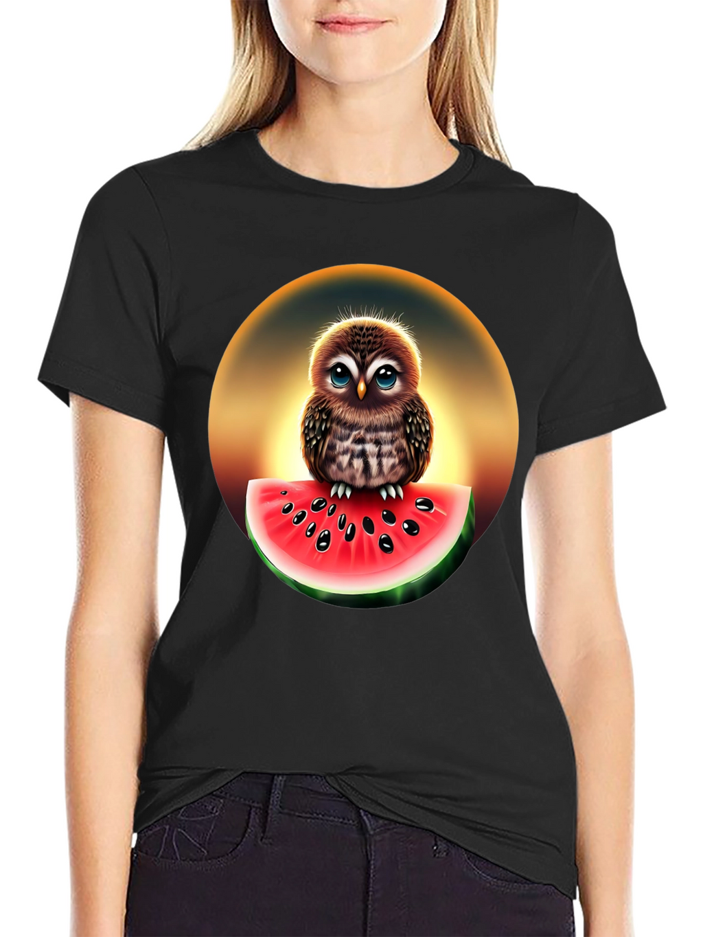 Owl Watermelon Graphic T-Shirt - Unisex