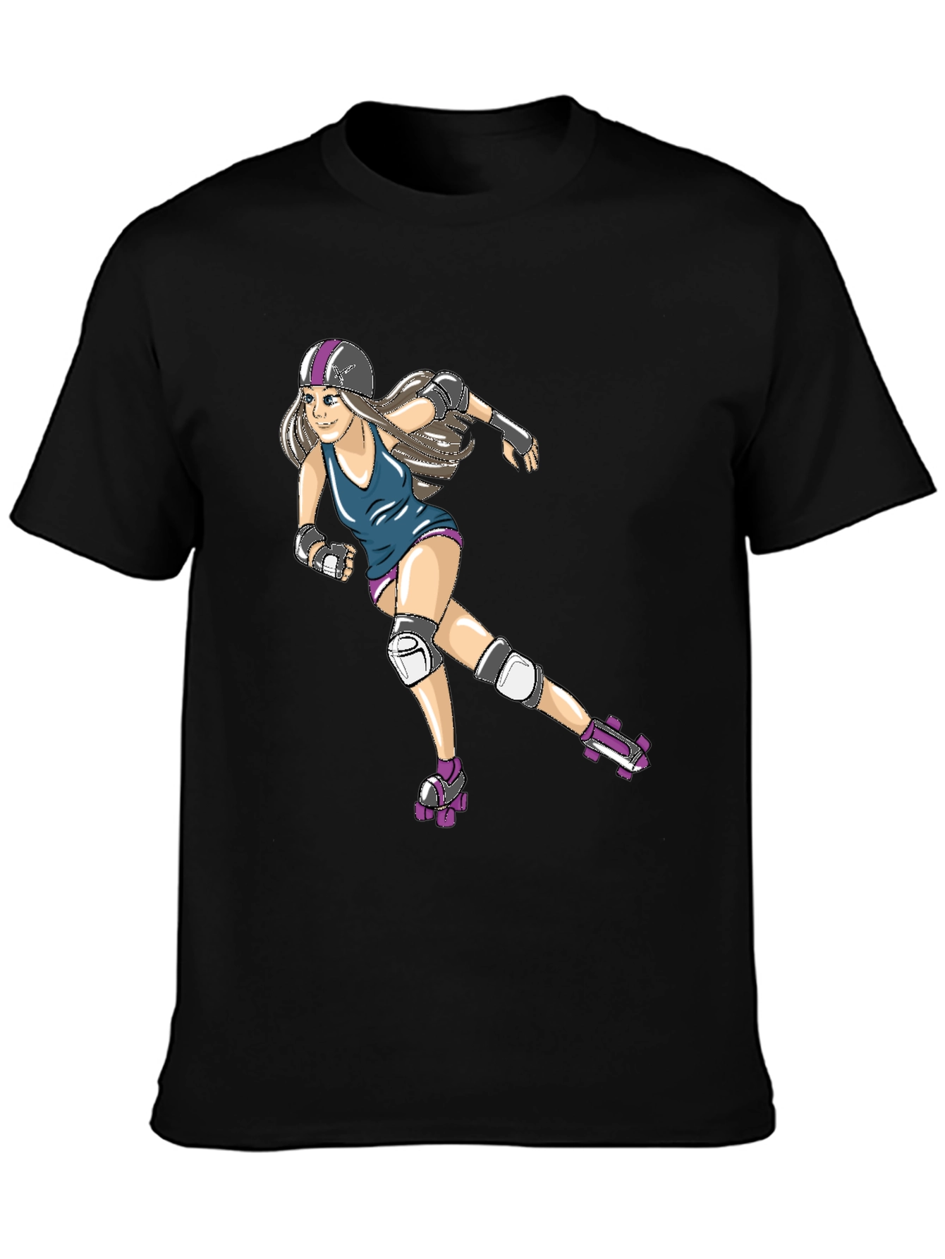 Roller Derby Girl Black T-Shirt