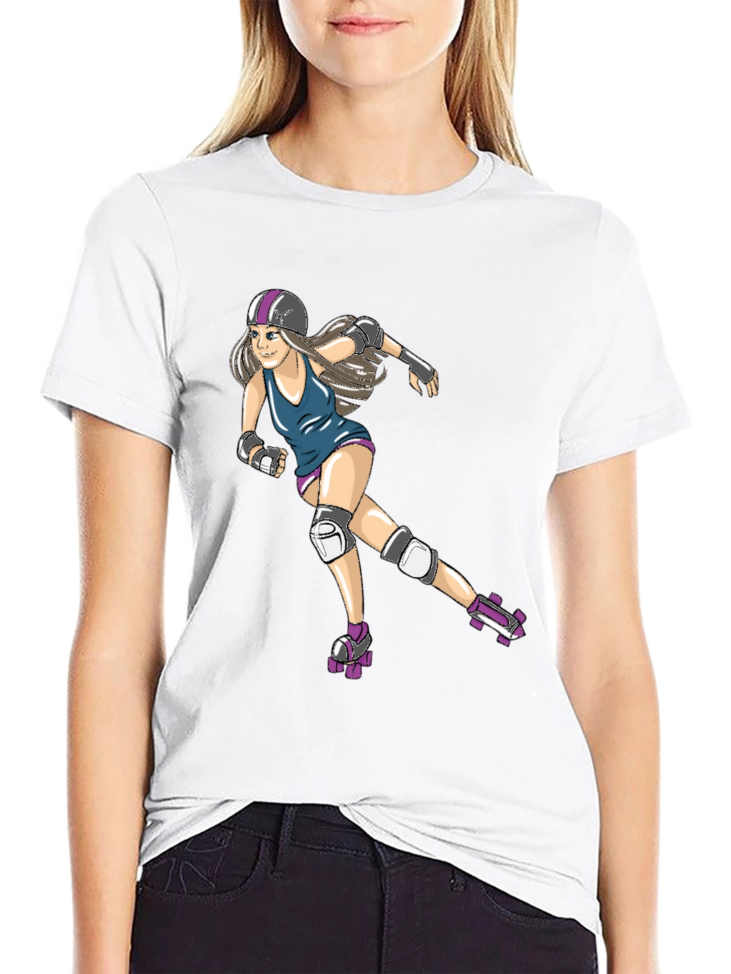 Roller Derby Girl Black T-Shirt