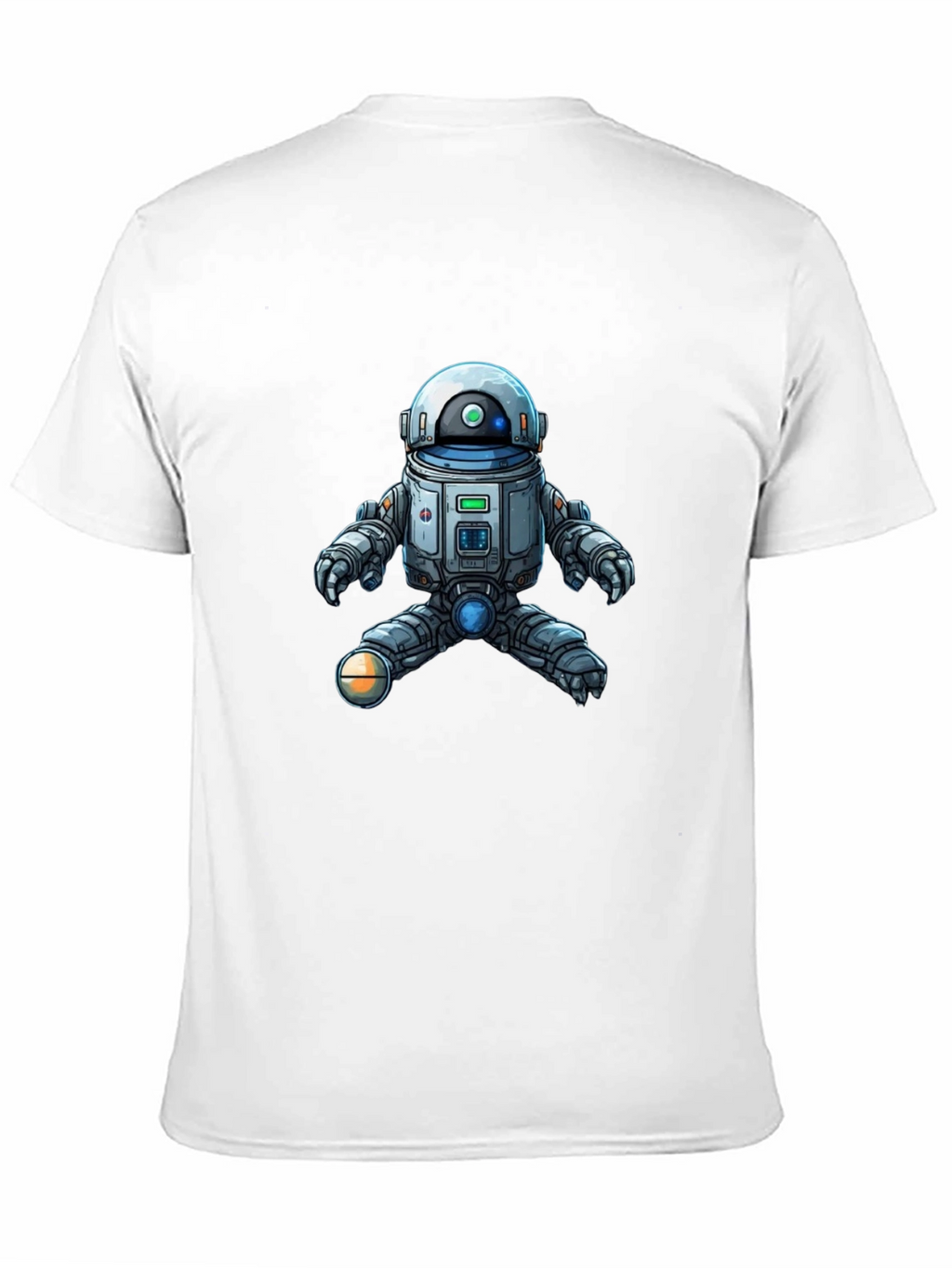 Cool Robot Graphic Tee - Black Cotton Blend