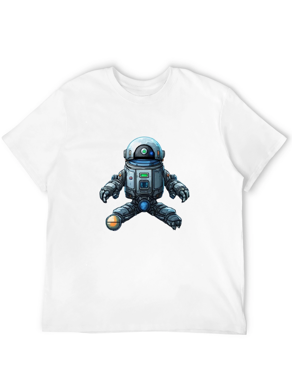 Cool Robot Graphic Tee - Black Cotton Blend