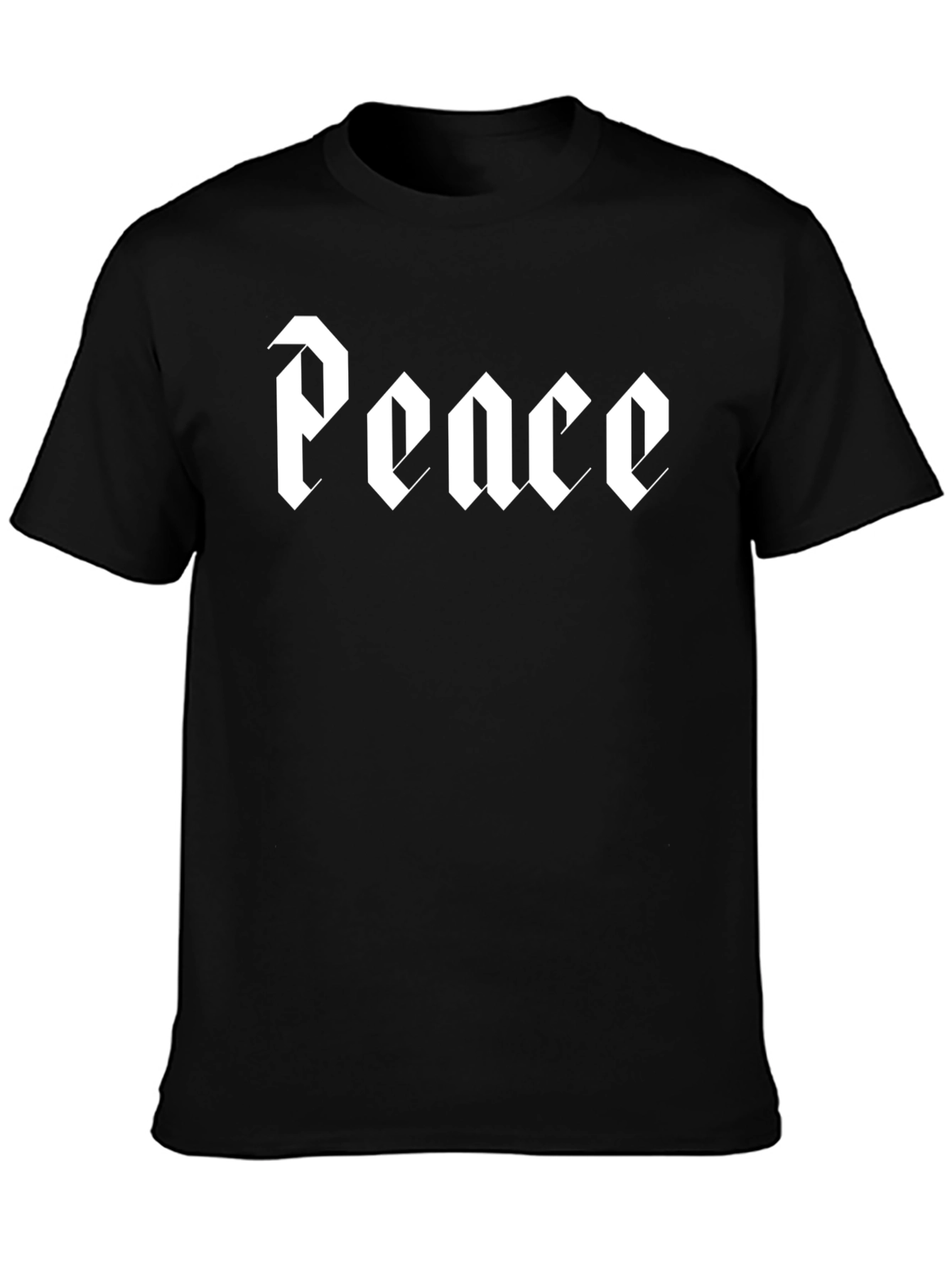 Peace Graphic Tee - Black Crew Neck T-Shirt