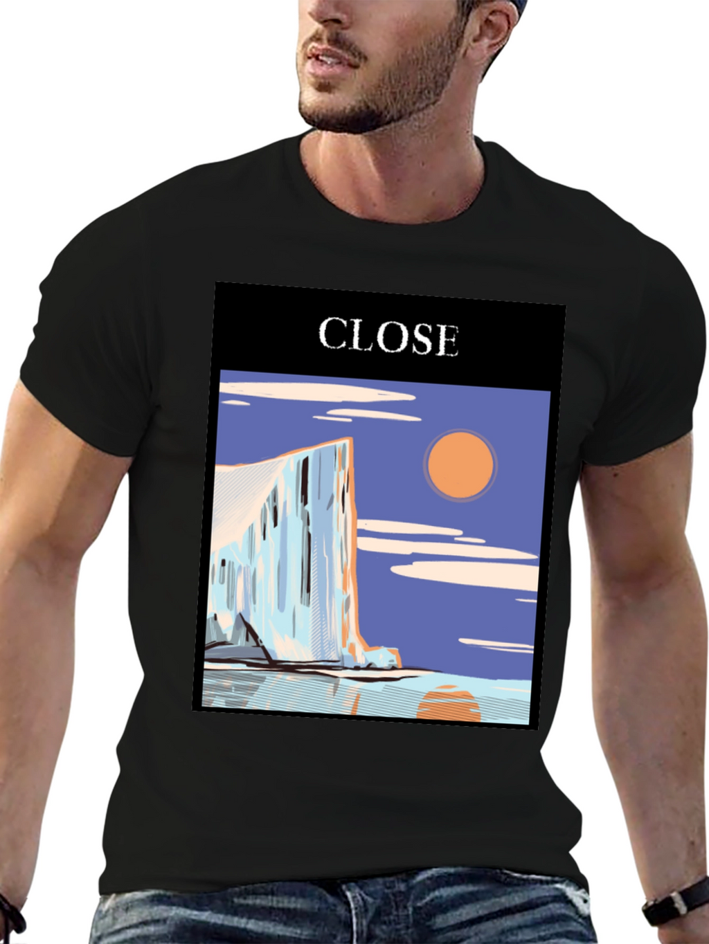 CLOSE Graphic Tee - Stylish Mens Black T-Shirt