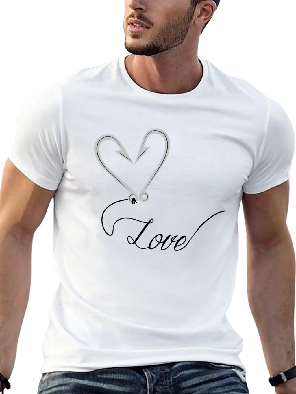 Love Fishing Hook Graphic Tee