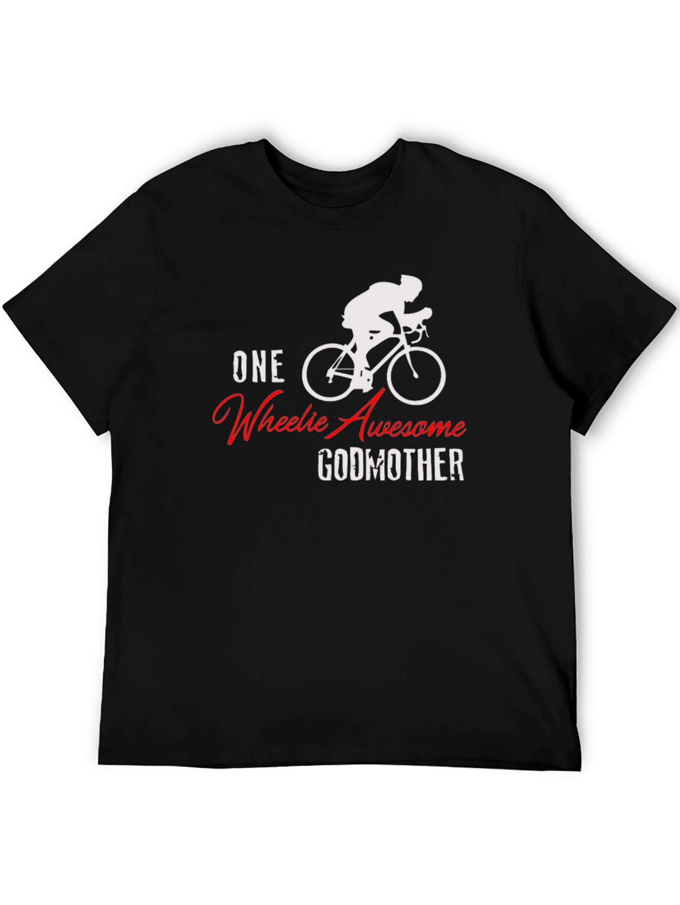 One Wheelie Awesome Godmother Black T-Shirt