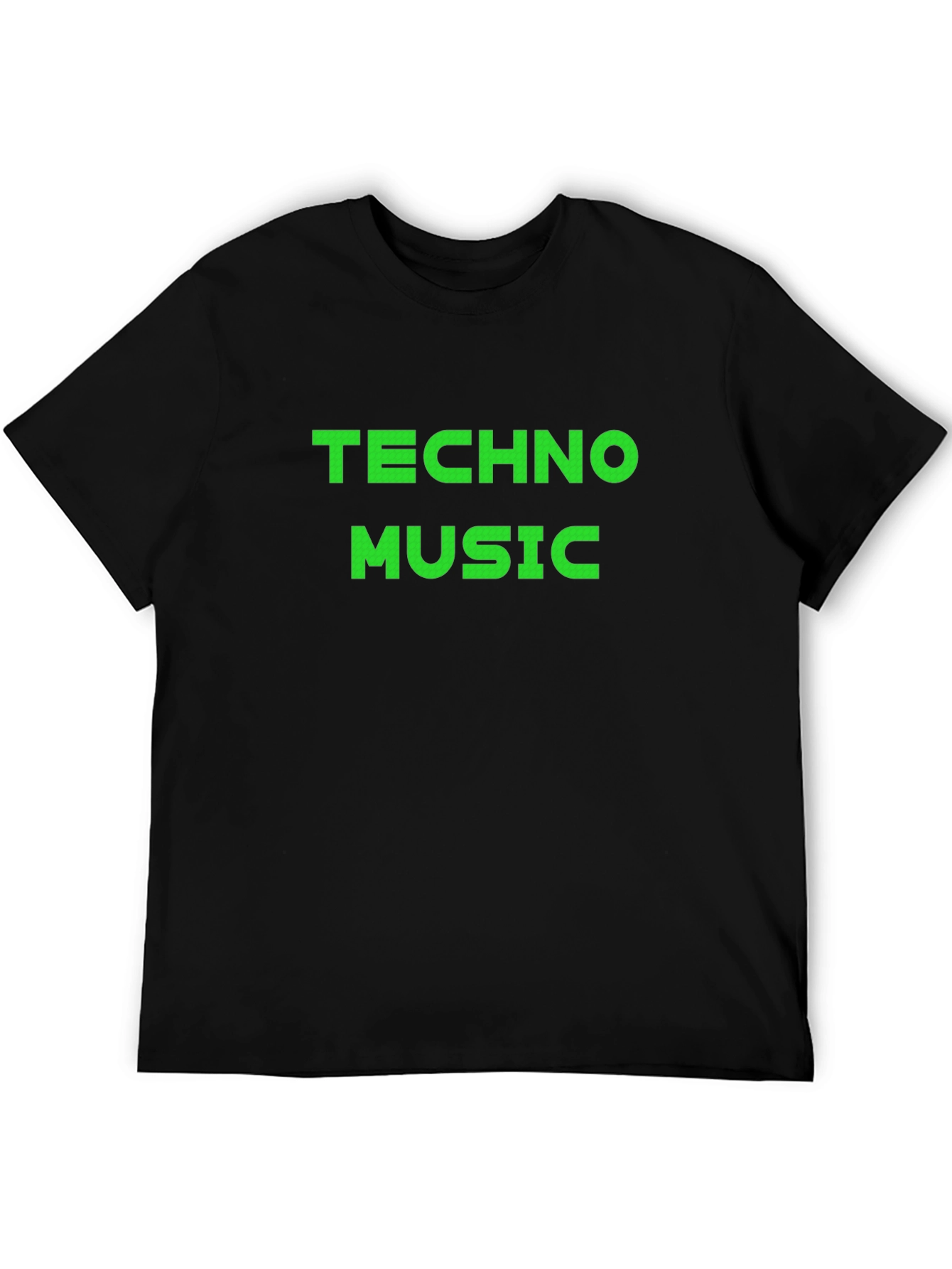 Techno Music Black Cotton Tee