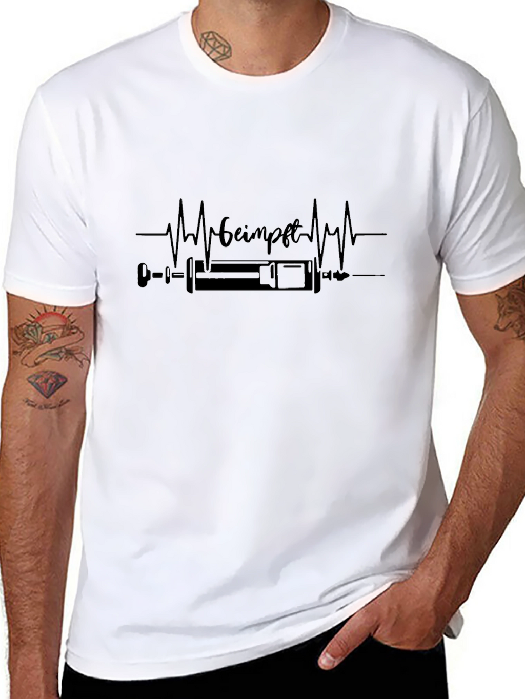 Vaccinated Heartbeat Graphic Tee - Stylish Pro-Vaccine Shirt