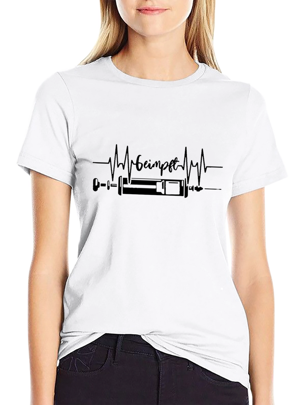 Vaccinated Heartbeat Graphic Tee - Stylish Pro-Vaccine Shirt